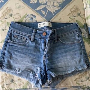 Low rise jean shorts
